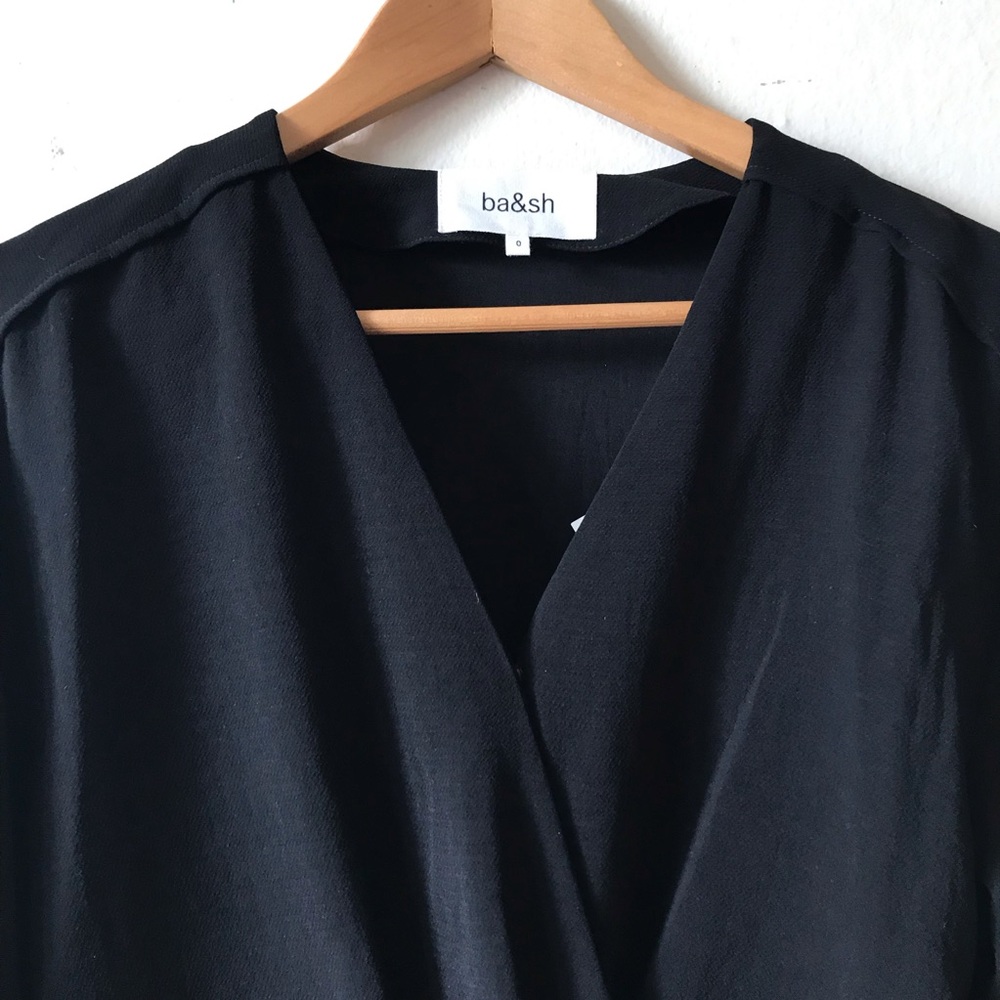 ba&sh Kiari Draped Mini Dress Black XS - Picture 10 of 16